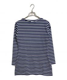 Lily Brown（リリーブラウン）の古着「フレンチボーダーカットチュニック　カットソー　26SS」｜ホワイト×ネイビー