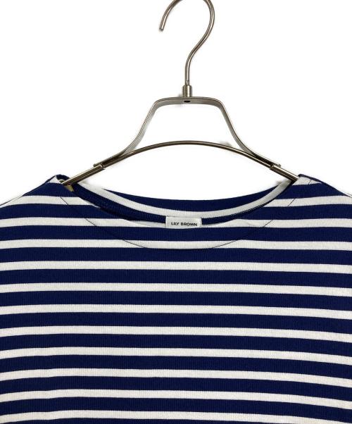 Lily Brown（リリーブラウン）Lily Brown (リリーブラウン) フレンチボーダーカットチュニック　カットソー　26SS ホワイト×ネイビー サイズ:ONE SIZEの古着・服飾アイテム