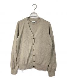 FRAY ID（フレイ アイディー）の古着「ウォッシャブルカシミヤシルクニットアンサンブル カーディガン」｜ベージュ