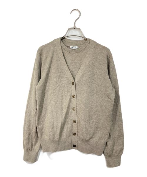 FRAY ID（フレイ アイディー）FRAY ID (フレイ アイディー) ウォッシャブルカシミヤシルクニットアンサンブル カーディガン ベージュ サイズ:Fの古着・服飾アイテム