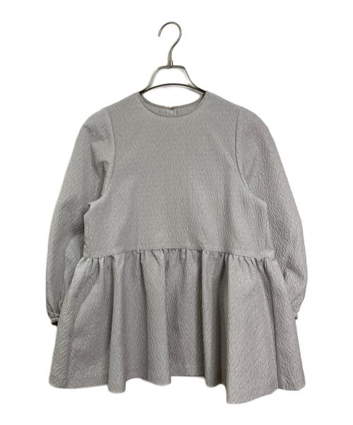 UNITED ARROWS（ユナイテッドアローズ）UNITED ARROWS (ユナイテッドアローズ) アリージャカード ペプラム 9SL ブラウス　長袖ブラウス　日本製 グレー サイズ:36の古着・服飾アイテム