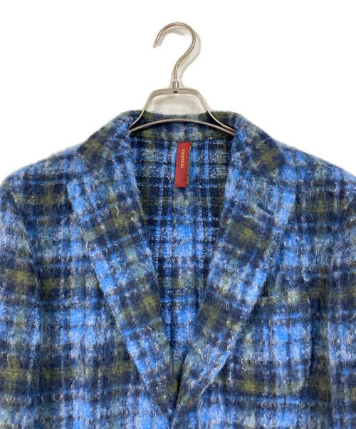 ernesto（エルネスト）ernesto (エルネスト) モヘア混チェックジャケット ブルー サイズ:50の古着・服飾アイテム