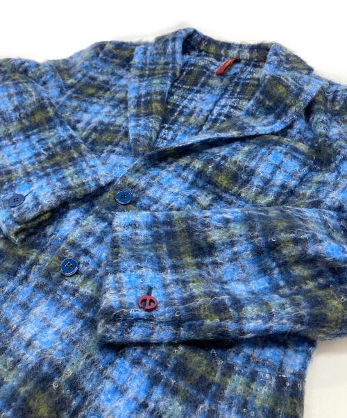 ernesto（エルネスト）ernesto (エルネスト) モヘア混チェックジャケット ブルー サイズ:50の古着・服飾アイテム