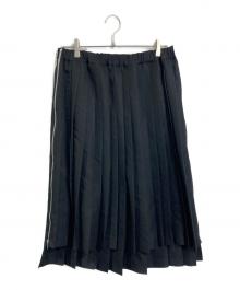 BLACK COMME des GARCONS（ブラックコムデギャルソン）の古着「25SS サイドファスナープリーツスカート　日本」｜ブラック