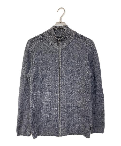BOSS HUGO BOSS（ボス ヒューゴボス）BOSS HUGO BOSS (ボス ヒューゴボス) ドライバーズニット　長袖ニット　ジップカーディガン グレー サイズ:XL（実寸参照）の古着・服飾アイテム