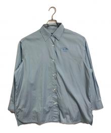 DIESEL（ディーゼル）の古着「C-Bruce-B ロゴシャツ　長袖シャツ　オーバーサイズ」｜スカイブルー