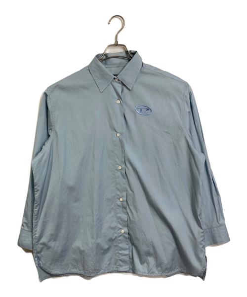 DIESEL（ディーゼル）DIESEL (ディーゼル) C-Bruce-B ロゴシャツ　長袖シャツ　オーバーサイズ スカイブルー サイズ:XS（実寸参照）の古着・服飾アイテム