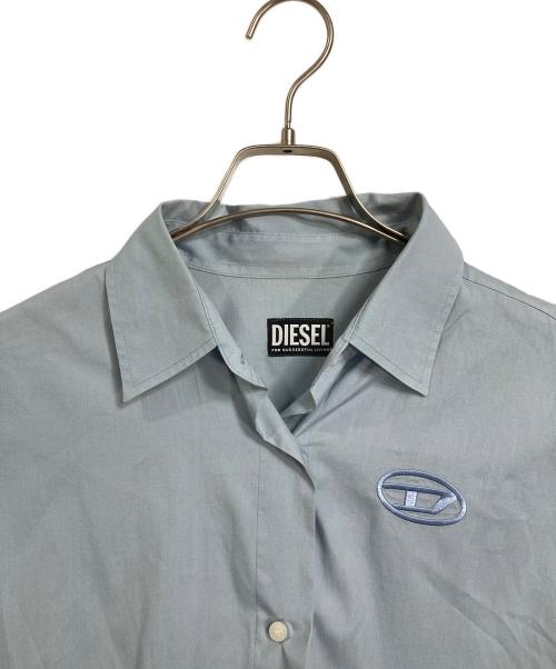 DIESEL（ディーゼル）DIESEL (ディーゼル) C-Bruce-B ロゴシャツ　長袖シャツ　オーバーサイズ スカイブルー サイズ:XS（実寸参照）の古着・服飾アイテム