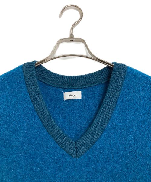 ALLEGE（アレッジ）ALLEGE (アレッジ) ベビーアルパカ Vネック ニットベスト グリーン サイズ:4の古着・服飾アイテム