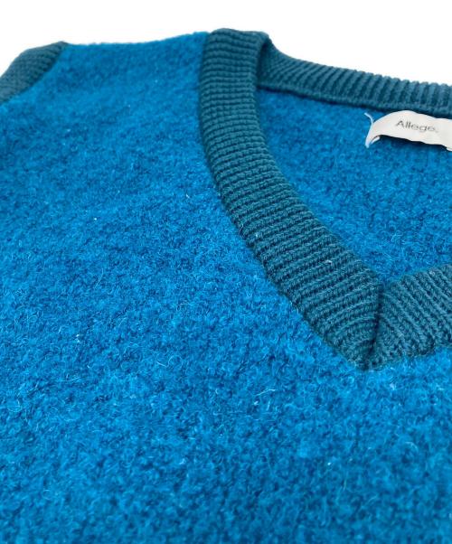 ALLEGE（アレッジ）ALLEGE (アレッジ) ベビーアルパカ Vネック ニットベスト グリーン サイズ:4の古着・服飾アイテム