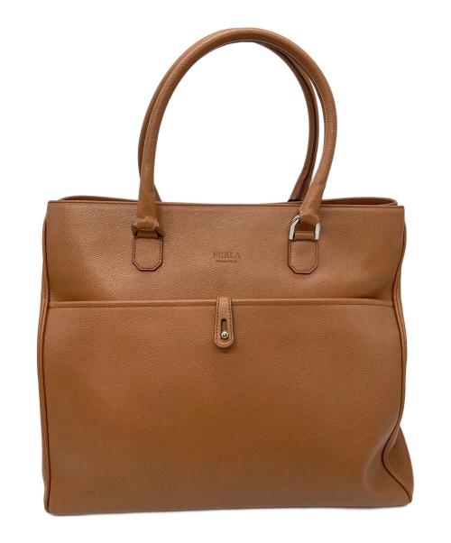FURLA（フルラ）FURLA (フルラ) トートバッグ　鞄　イタリア製　通勤 通学 仕事 タウンユース ブラウン サイズ:実寸参照の古着・服飾アイテム