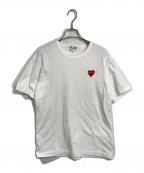 PLAY COMME des GARCONSプレイコムデギャルソン）の古着「ハートワッペンTシャツ」｜ホワイト