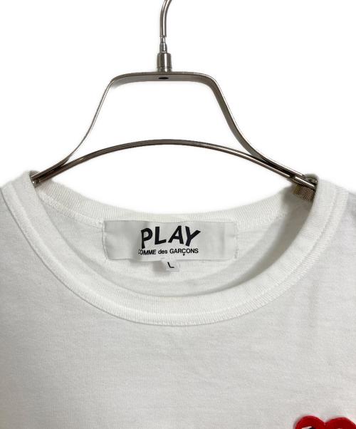 PLAY COMME des GARCONS（プレイコムデギャルソン）PLAY COMME des GARCONS (プレイコムデギャルソン) ハートワッペンTシャツ ホワイト サイズ:Lの古着・服飾アイテム