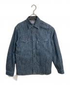 BLUE BLUEブルーブルー）の古着「ストライプデニムシャツ」｜インディゴ