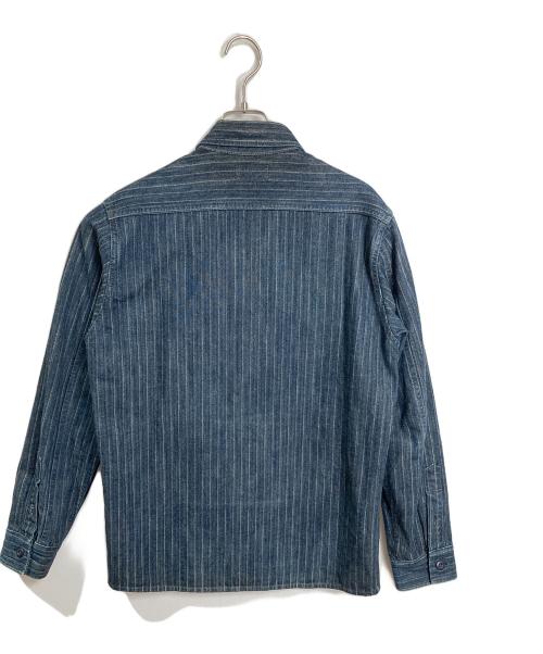 BLUE BLUE（ブルーブルー）BLUE BLUE (ブルーブルー) ストライプデニムシャツ インディゴ サイズ:2の古着・服飾アイテム