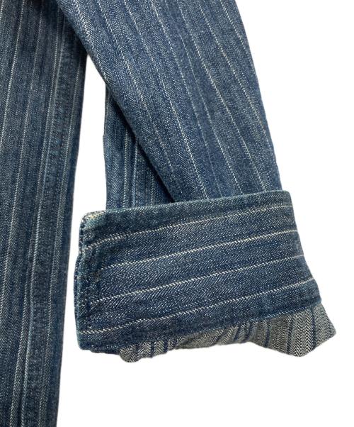 BLUE BLUE（ブルーブルー）BLUE BLUE (ブルーブルー) ストライプデニムシャツ インディゴ サイズ:2の古着・服飾アイテム