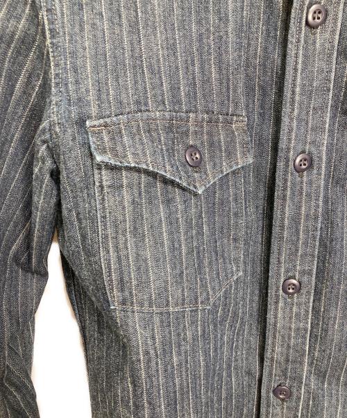 BLUE BLUE（ブルーブルー）BLUE BLUE (ブルーブルー) ストライプデニムシャツ インディゴ サイズ:2の古着・服飾アイテム
