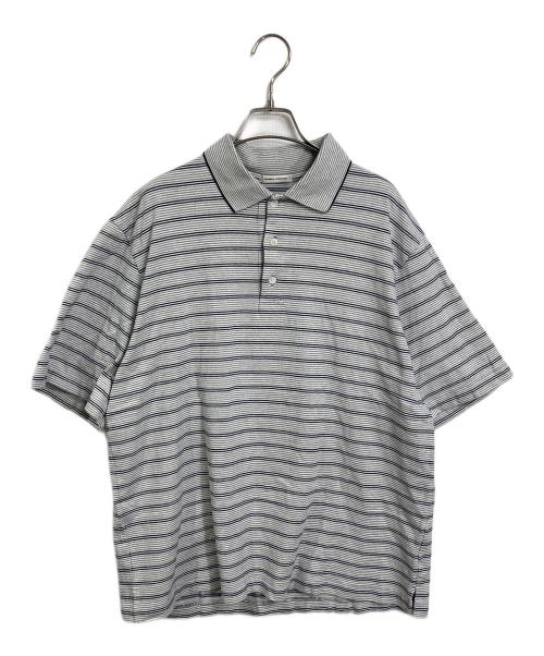 UNIVERSAL PRODUCTS.（ユニバーサルプロダクツ）UNIVERSAL PRODUCTS. (ユニバーサルプロダクツ) MULTI BORDER S/S POLO ポロシャツ　ボーダーポロシャツ グレー サイズ:2の古着・服飾アイテム