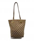 GUCCIグッチ）の古着「GGキャンバストートバッグ　イタリア製」｜ベージュ
