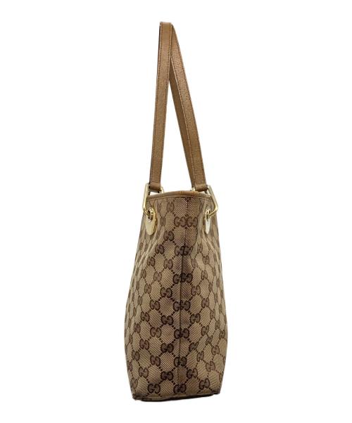 GUCCI（グッチ）GUCCI (グッチ) GGキャンバストートバッグ　イタリア製 ベージュ サイズ:実寸参照の古着・服飾アイテム