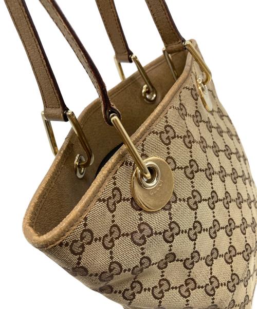 GUCCI（グッチ）GUCCI (グッチ) GGキャンバストートバッグ　イタリア製 ベージュ サイズ:実寸参照の古着・服飾アイテム
