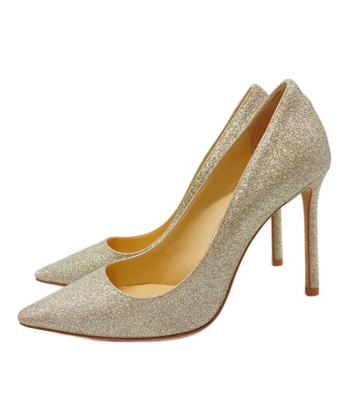 JIMMY CHOO（ジミーチュウ）JIMMY CHOO (ジミーチュウ) グリッターヒールパンプス　イタリア製 シルバー サイズ:36 1/2の古着・服飾アイテム