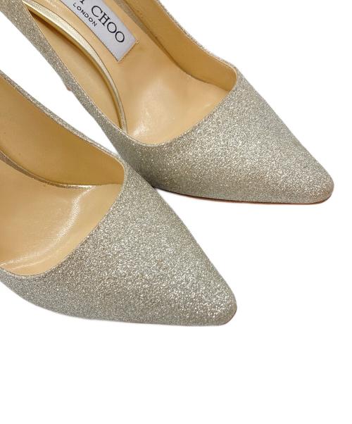 JIMMY CHOO（ジミーチュウ）JIMMY CHOO (ジミーチュウ) グリッターヒールパンプス　イタリア製 シルバー サイズ:36 1/2の古着・服飾アイテム