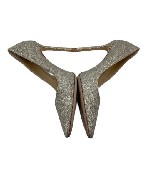 JIMMY CHOO（ジミーチュウ）JIMMY CHOO (ジミーチュウ) グリッターヒールパンプス　イタリア製 シルバー サイズ:36 1/2の古着・服飾アイテム