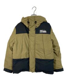 FIRST DOWN（ファーストダウン）の古着「パネルショートダウン　ジップフーディ　ジッパージャケット」｜ベージュ