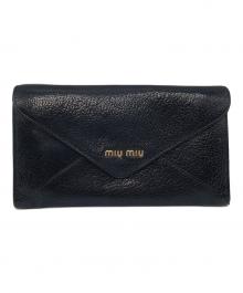 MIU MIU（ミュウミュウ）の古着「マドラスレザーウォレット長財布」｜ブラック