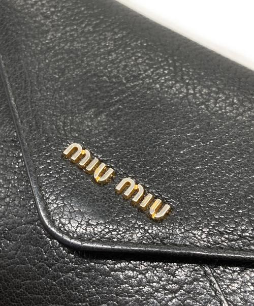 MIU MIU（ミュウミュウ）MIU MIU (ミュウミュウ) マドラスレザーウォレット長財布 ブラック サイズ:実寸参照の古着・服飾アイテム