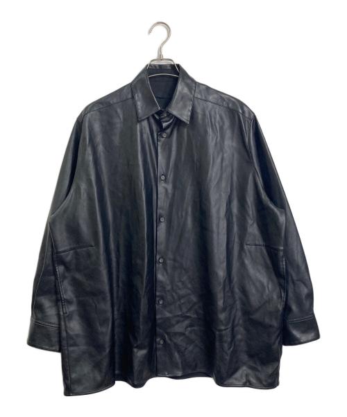 th products（ティーエイチプロダクツ）th products (ティーエイチプロダクツ) Synthetic Leather Orversized Shirts レザーシャツ ブラック サイズ:1の古着・服飾アイテム