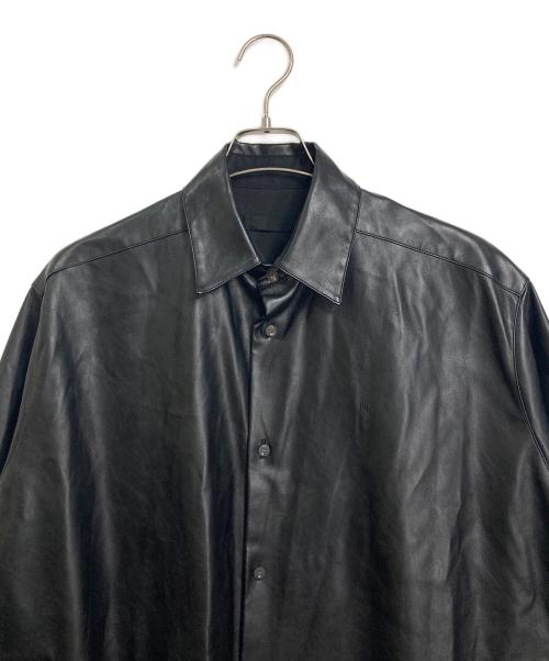 th products（ティーエイチプロダクツ）th products (ティーエイチプロダクツ) Synthetic Leather Orversized Shirts レザーシャツ ブラック サイズ:1の古着・服飾アイテム