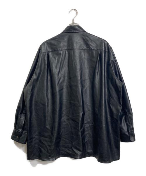 th products（ティーエイチプロダクツ）th products (ティーエイチプロダクツ) Synthetic Leather Orversized Shirts レザーシャツ ブラック サイズ:1の古着・服飾アイテム