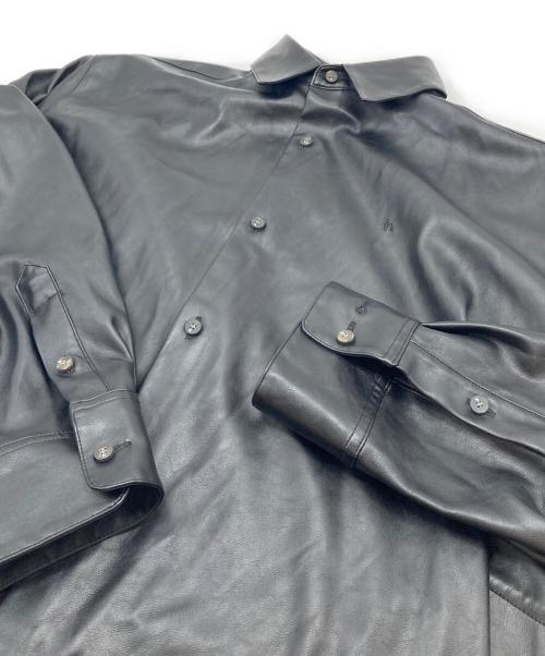 th products（ティーエイチプロダクツ）th products (ティーエイチプロダクツ) Synthetic Leather Orversized Shirts レザーシャツ ブラック サイズ:1の古着・服飾アイテム