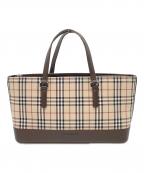 BURBERRYバーバリー）の古着「ノバチェックハンドバッグ」｜ベージュ
