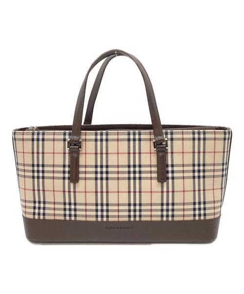 BURBERRY（バーバリー）BURBERRY (バーバリー) ノバチェックハンドバッグ ベージュ サイズ:実寸参照の古着・服飾アイテム
