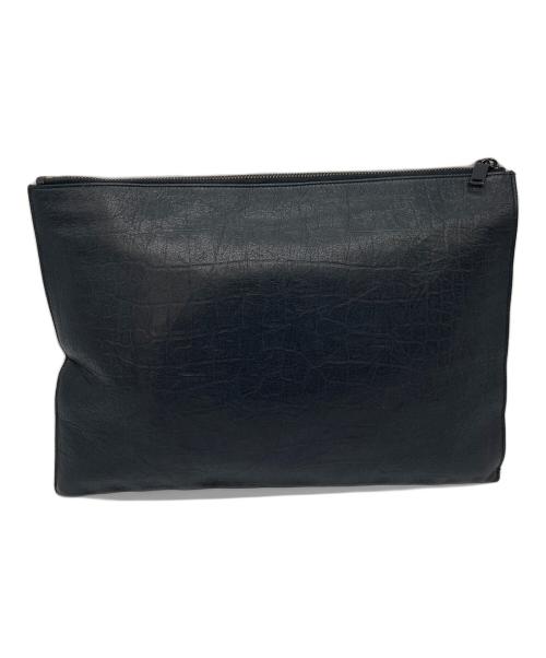 Saint Laurent Paris（サンローランパリ）Saint Laurent Paris (サンローランパリ) YSL 型押しクラッチバッグ　イタリア製 ブラック サイズ:実寸参照の古着・服飾アイテム