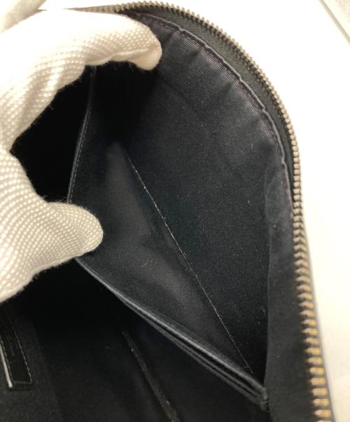 Saint Laurent Paris（サンローランパリ）Saint Laurent Paris (サンローランパリ) YSL 型押しクラッチバッグ　イタリア製 ブラック サイズ:実寸参照の古着・服飾アイテム