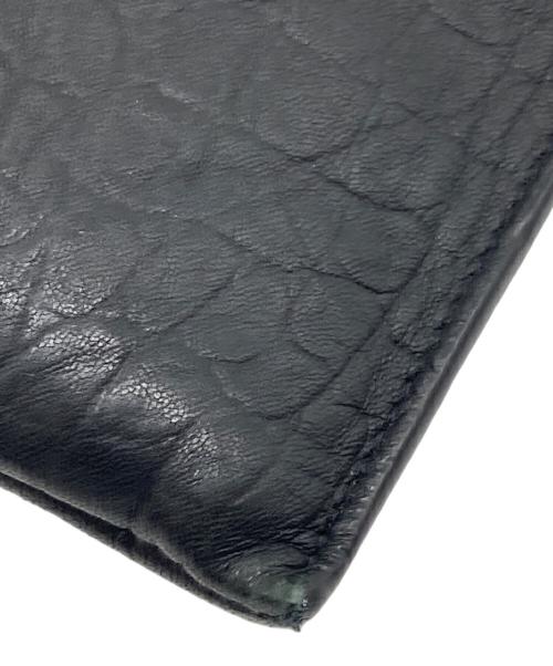 Saint Laurent Paris（サンローランパリ）Saint Laurent Paris (サンローランパリ) YSL 型押しクラッチバッグ　イタリア製 ブラック サイズ:実寸参照の古着・服飾アイテム