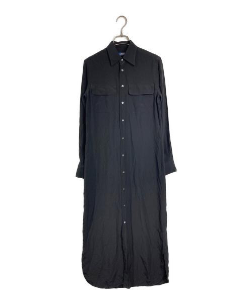 POLO RALPH LAUREN（ポロ・ラルフローレン）POLO RALPH LAUREN (ポロ・ラルフローレン) シルクシャツワンピース　ロングワンピース　マキシワンピース ブラック サイズ:2の古着・服飾アイテム