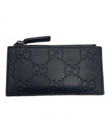 GUCCI（グッチ）の古着「GGラバーエフェクトジップカードケース　イタリア製」｜ブラック