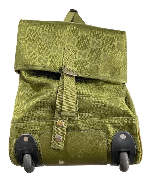 GUCCI（グッチ）GUCCI (グッチ) オフザグリッドダッフルバッグ　ナイロン GGパターン 旅行バッグ ボストンバッグ　キャリーバッグ　旅行　出張　トラベル　イタリア製 グリーン サイズ:実寸参照の古着・服飾アイテム