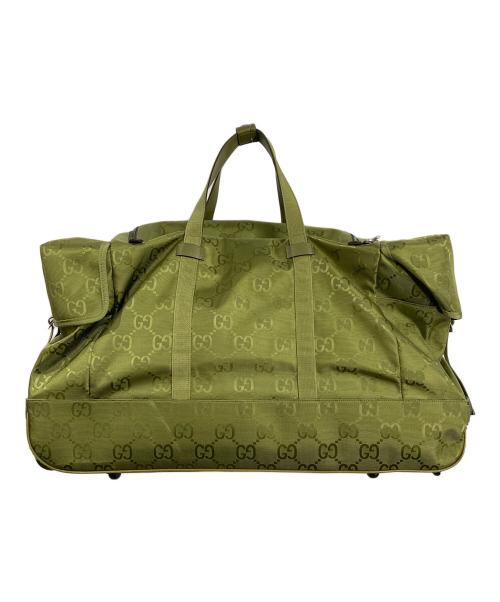 GUCCI（グッチ）GUCCI (グッチ) オフザグリッドダッフルバッグ　ナイロン GGパターン 旅行バッグ ボストンバッグ　キャリーバッグ　旅行　出張　トラベル　イタリア製 グリーン サイズ:実寸参照の古着・服飾アイテム