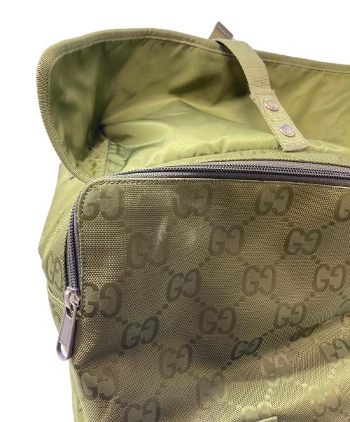 GUCCI（グッチ）GUCCI (グッチ) オフザグリッドダッフルバッグ　ナイロン GGパターン 旅行バッグ ボストンバッグ　キャリーバッグ　旅行　出張　トラベル　イタリア製 グリーン サイズ:実寸参照の古着・服飾アイテム