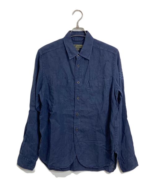 NIGEL CABOURN（ナイジェルケーボン）NIGEL CABOURN (ナイジェルケーボン) リネンシャツ ネイビー サイズ:50の古着・服飾アイテム
