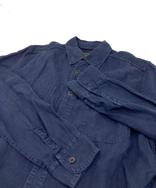 NIGEL CABOURN（ナイジェルケーボン）NIGEL CABOURN (ナイジェルケーボン) リネンシャツ ネイビー サイズ:50の古着・服飾アイテム