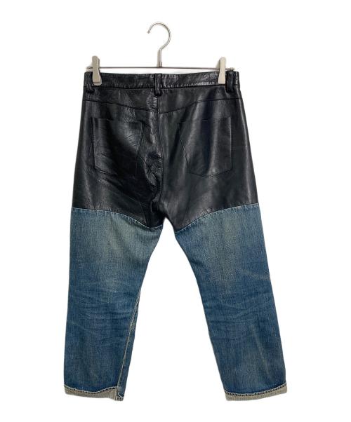 UNDERCOVERISM（アンダーカバーイズム）UNDERCOVERISM (アンダーカバーイズム) レザー切替デニムパンツ インディゴ×ブラック サイズ:1の古着・服飾アイテム