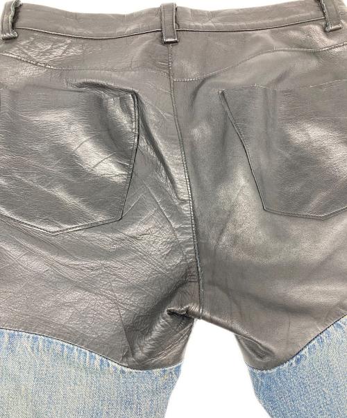 UNDERCOVERISM（アンダーカバーイズム）UNDERCOVERISM (アンダーカバーイズム) レザー切替デニムパンツ インディゴ×ブラック サイズ:1の古着・服飾アイテム
