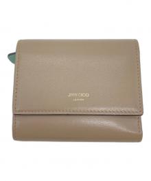 JIMMY CHOO（ジミーチュウ）の古着「MARINDA AYO 3つ折り財布」｜ベージュ